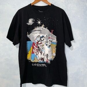 Cozumel Mexico Black Cotton Crewneck Short Sleeve Unisex T-Shirt XL